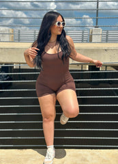 Short Seamless one-piece (Brown)