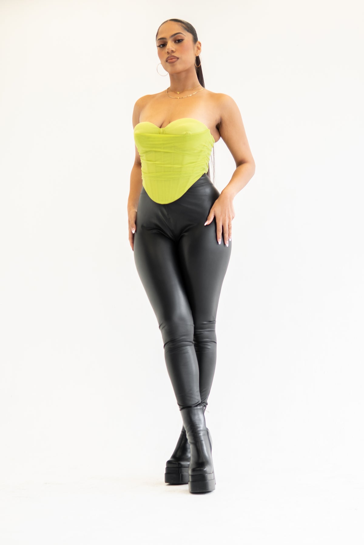 Chartreuse Corset Top