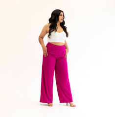 Kels Satin Trousers (Fuchsia)