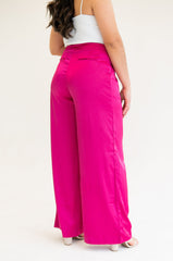 Kels Satin Trousers (Fuchsia)